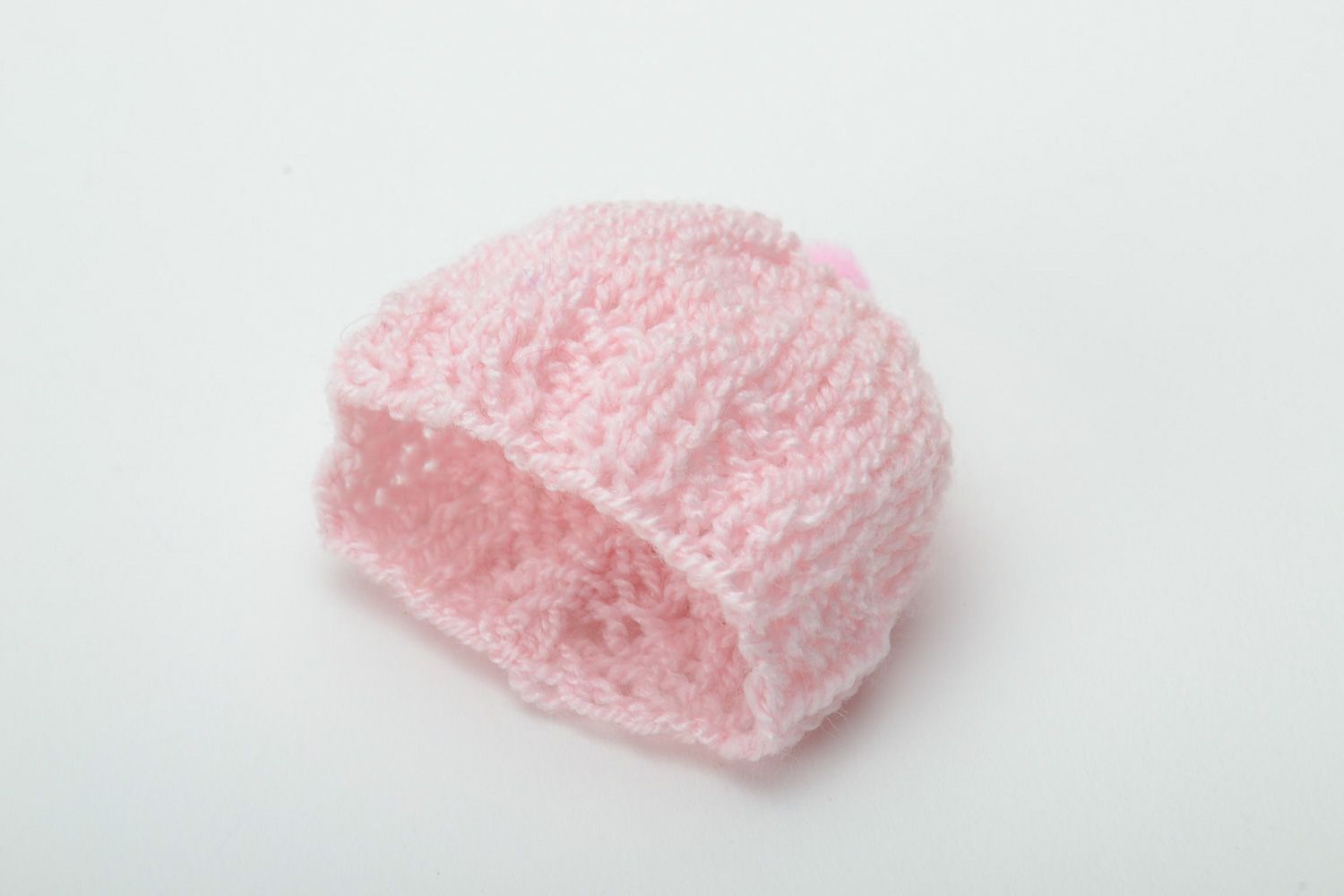 Couvre-oeuf tricoté pour Pâques fait main rose en fils acryliques et cotonniers photo 2