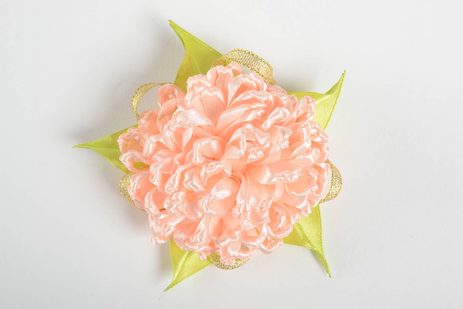 Hair clip in shape of flower handmade designer accessory stylish hair clip photo 4