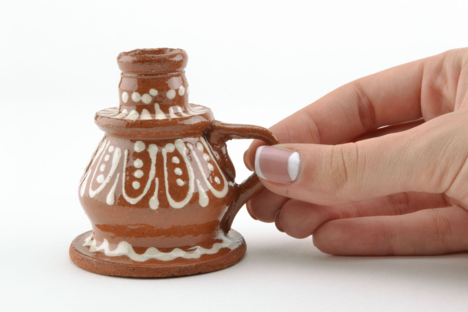 Ethnic ceramic candle holder photo 2