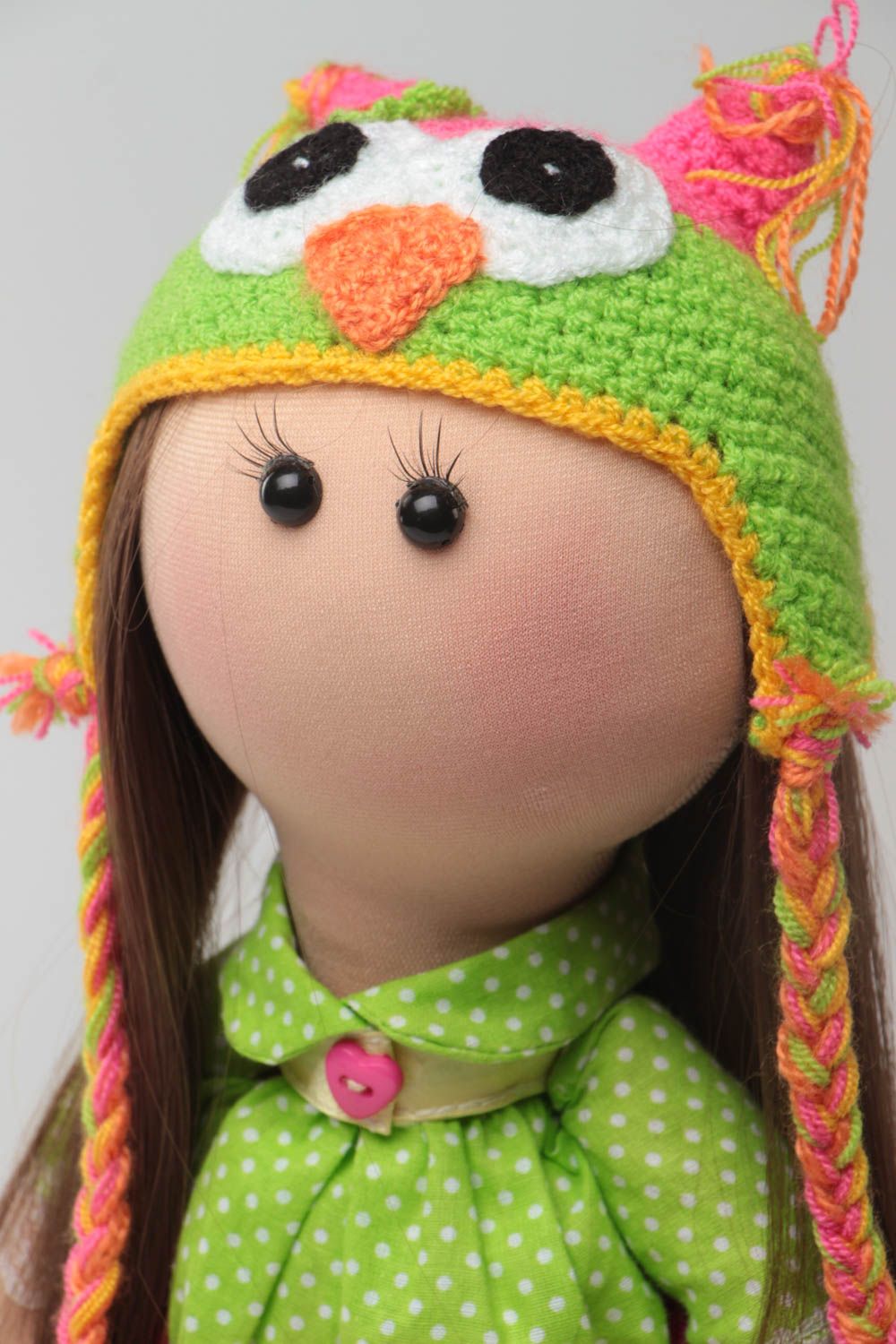Schöne interessante Designer Künstlerische Puppe aus Textil für Kinder handmade foto 3