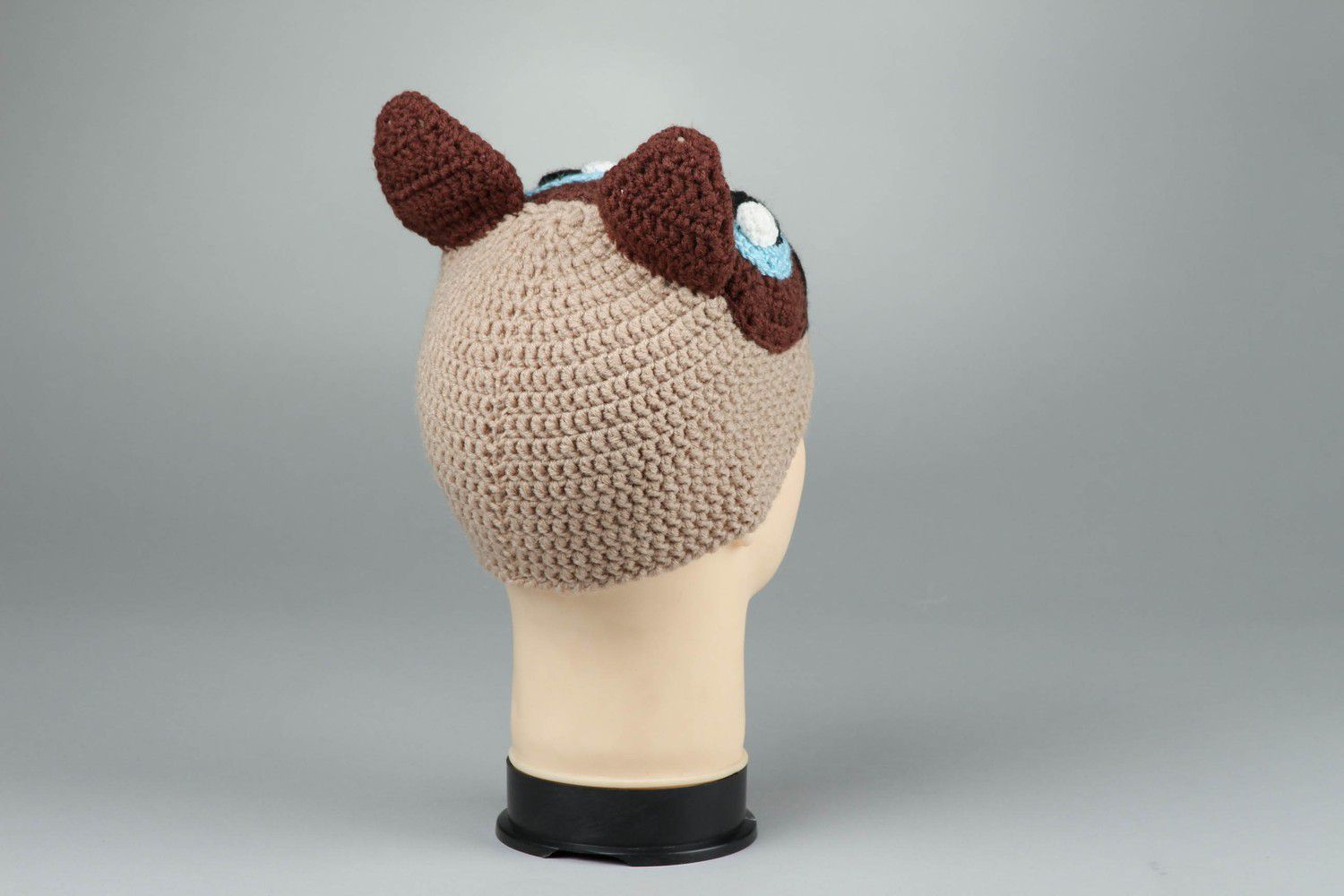Bonnet tricoté pour enfant Chat heureux photo 3