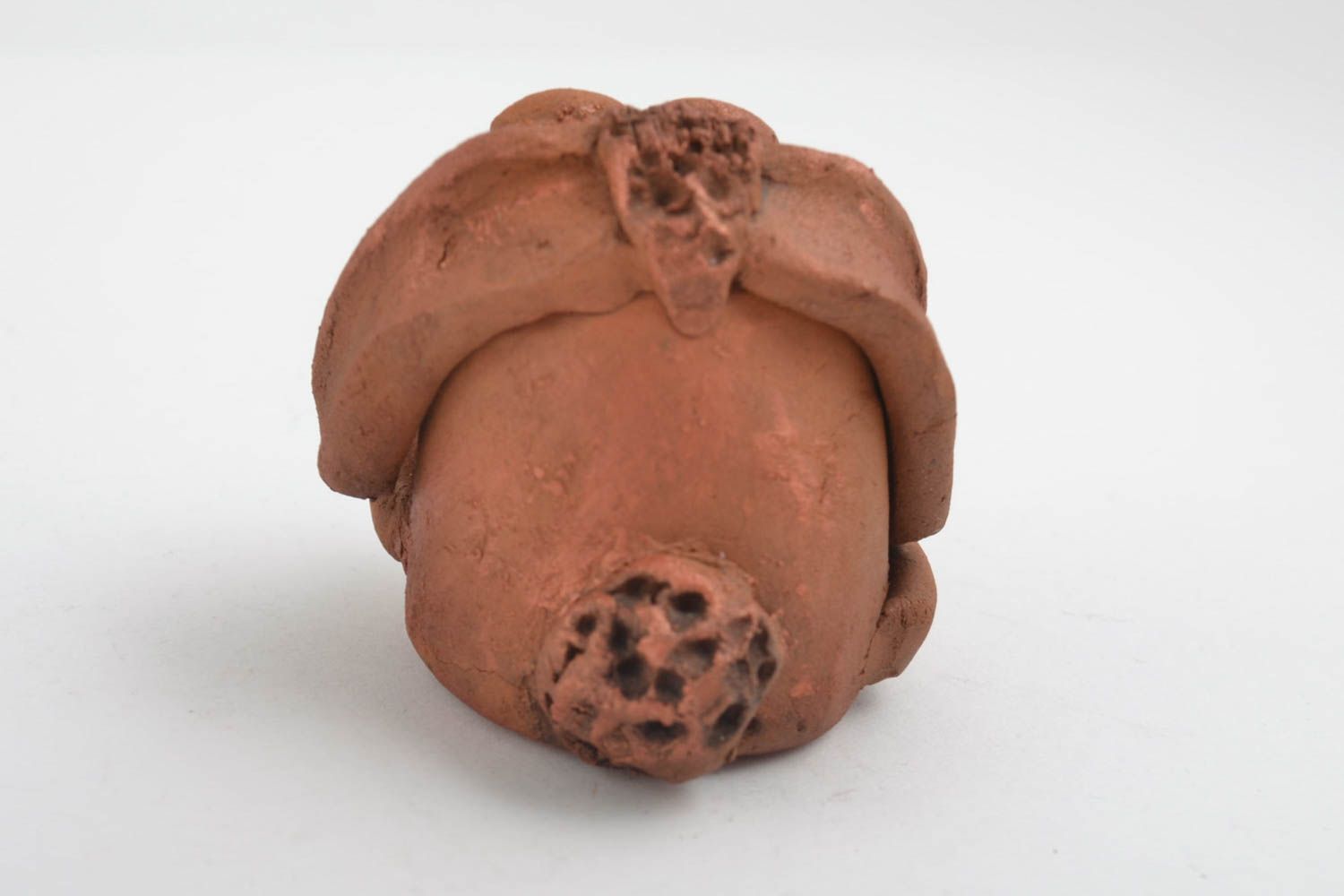 Статуэтка глиняная скульптура ручной работы фигурка животного забавная фото 2