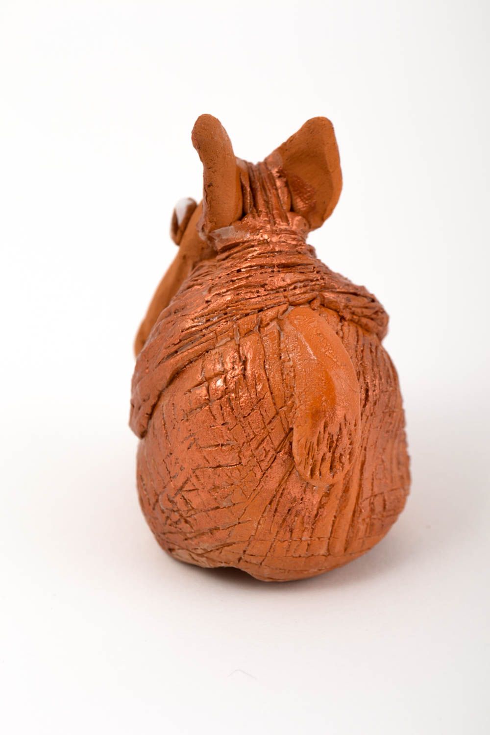 Figurine Cheval en terre cuite faite main petite marron Décoration maison photo 4