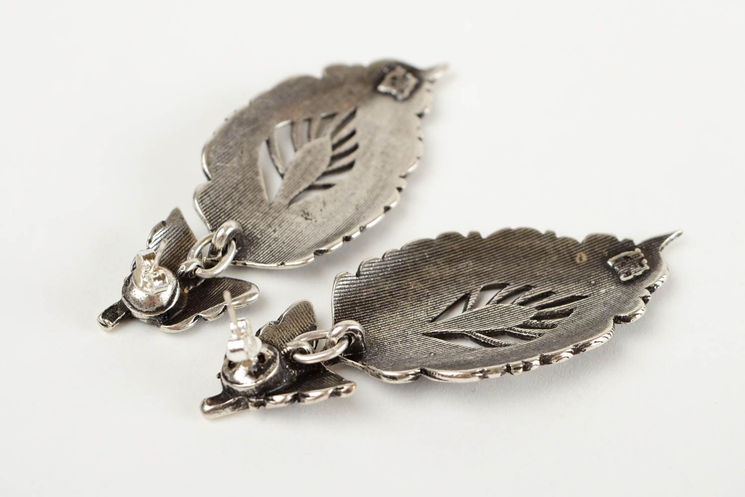 Unusual handmade metal earrings cool earrings for girls metal craft small gifts photo 5