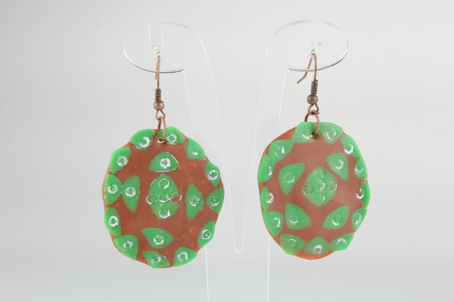 Polymer clay earrings Ground photo 3