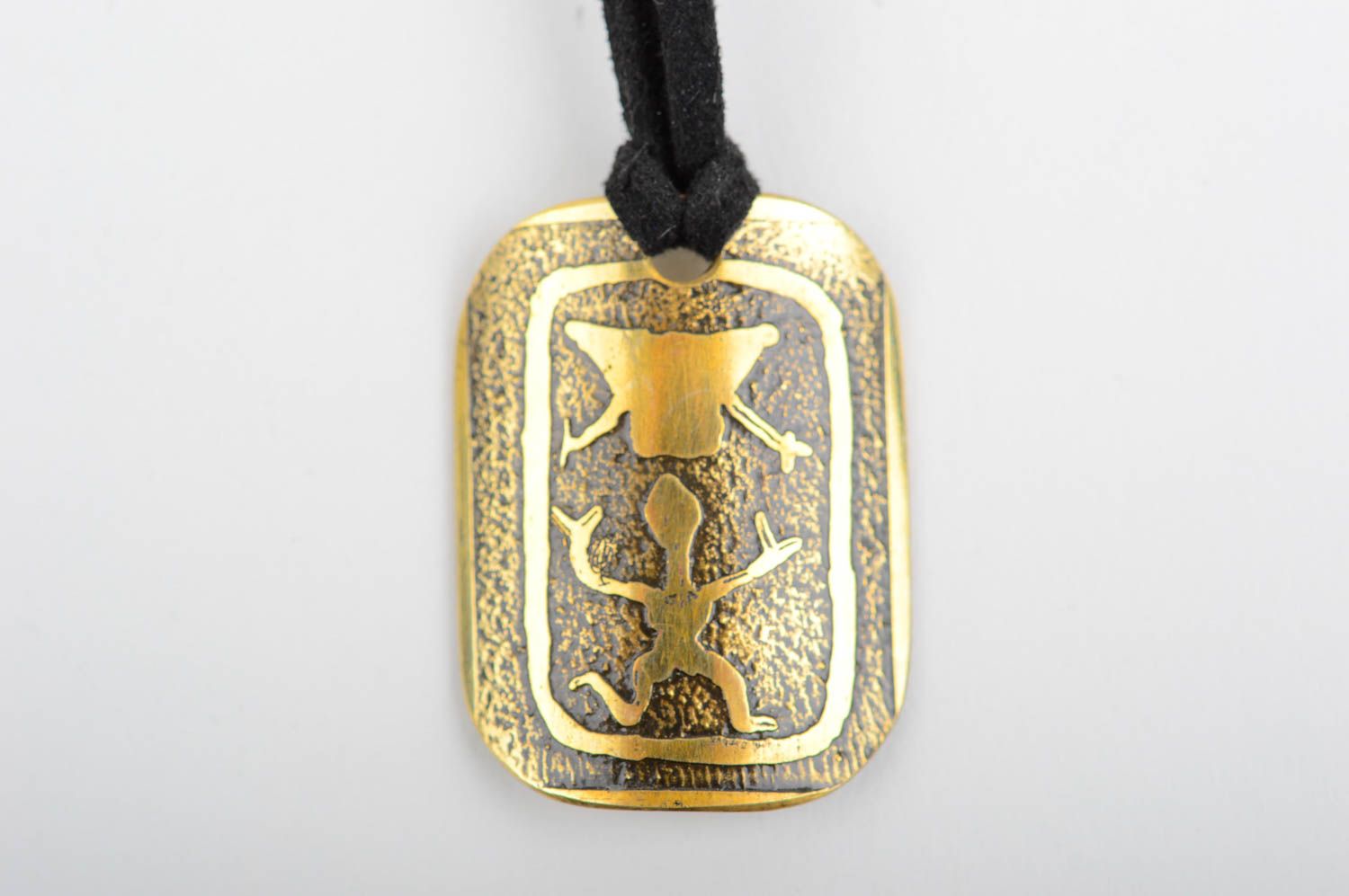 Handmade designer brass pendant unusual cute accessory feminine pendant photo 4