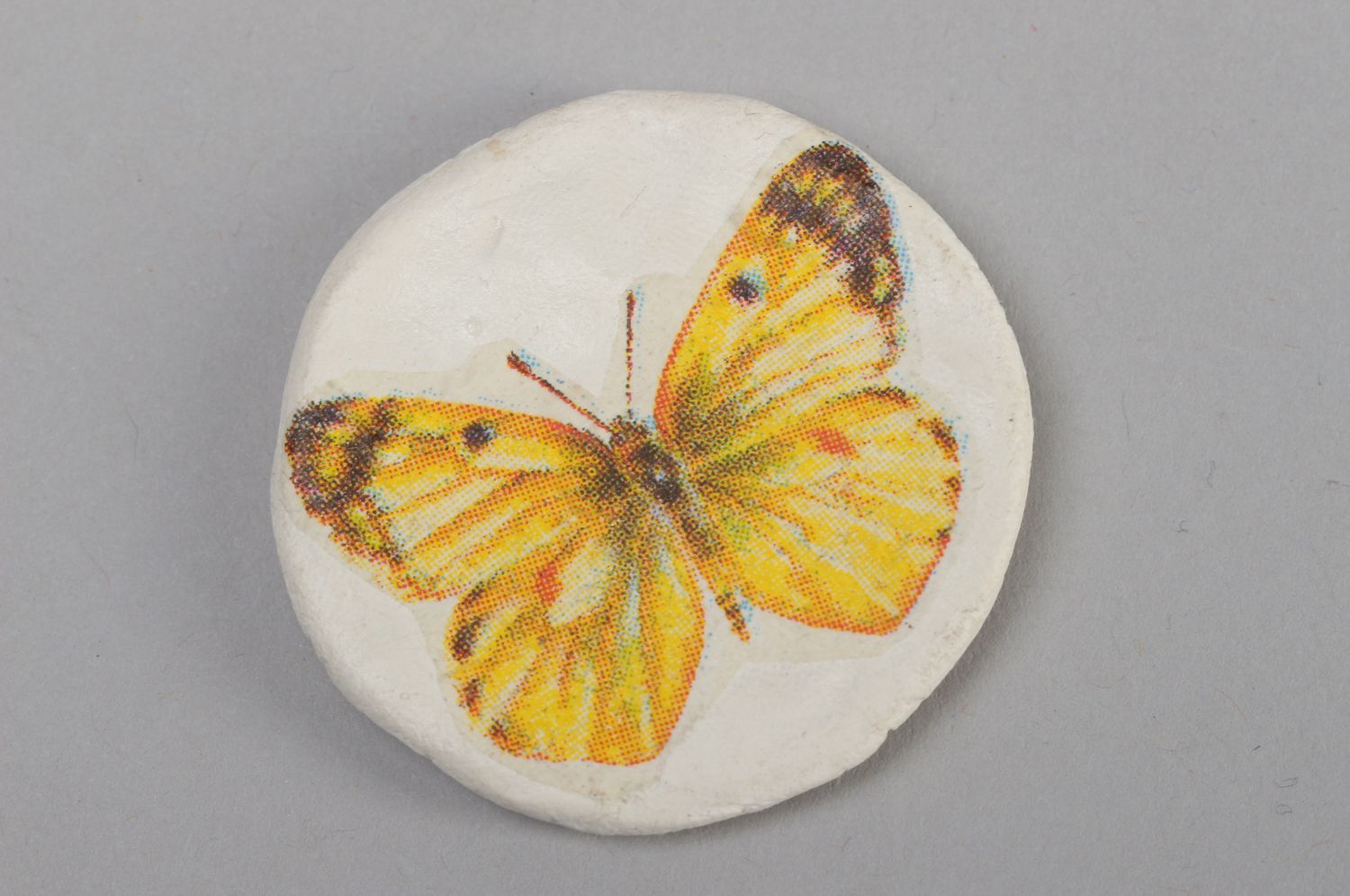 Handmade plastic fridge magnet Butterfly photo 1