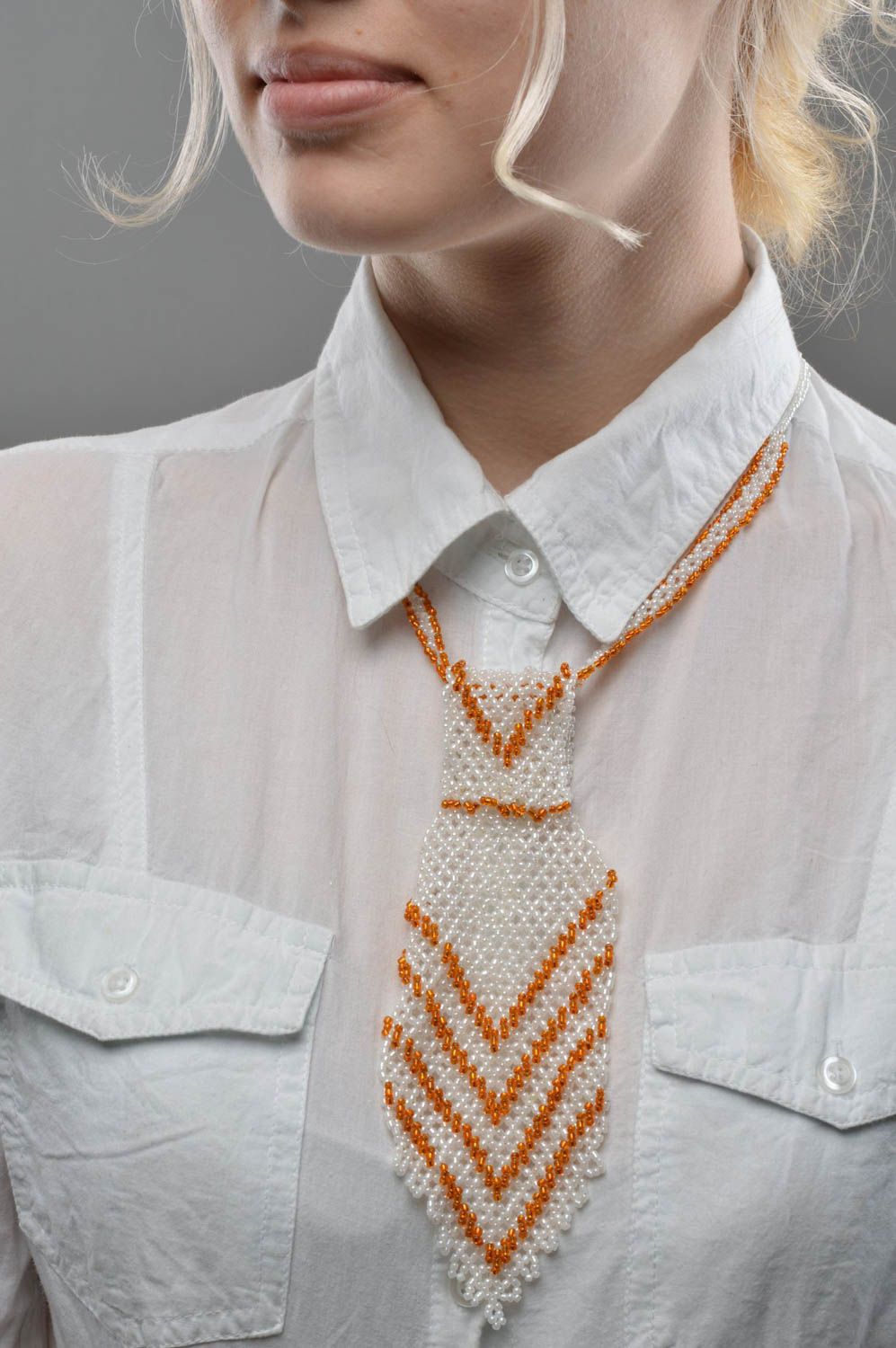 Collar de abalorios hecho a mano corbata para mujeres accesorio de moda foto 5