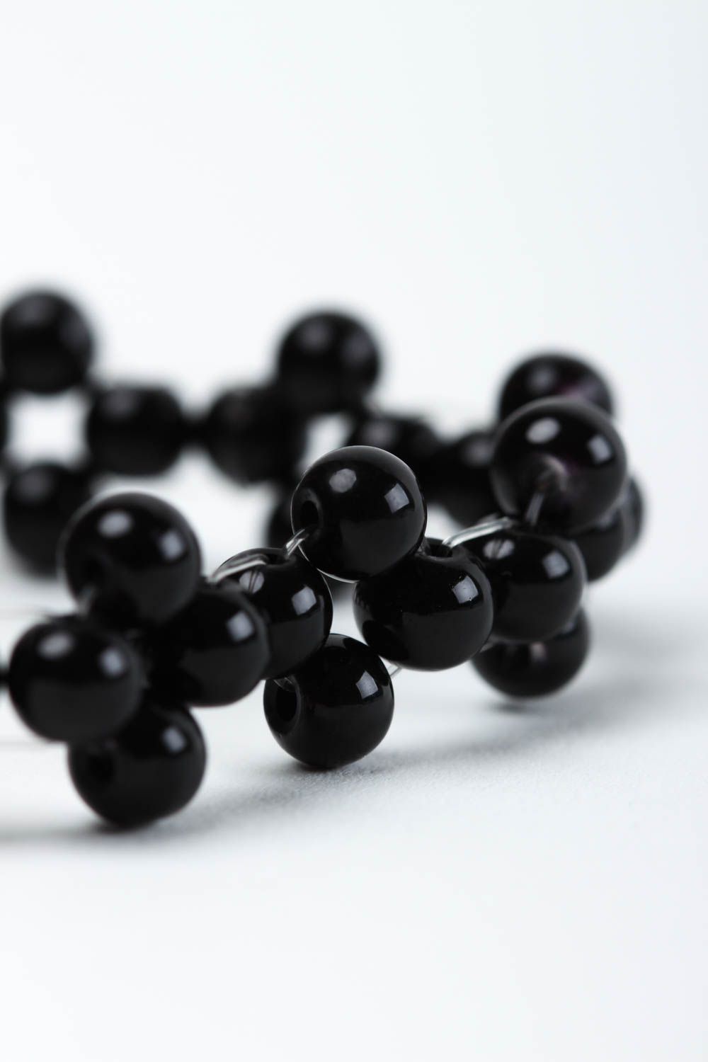 Bracelet noir Bijou fait main chic en perles céramiques Cadeau pour femme photo 4