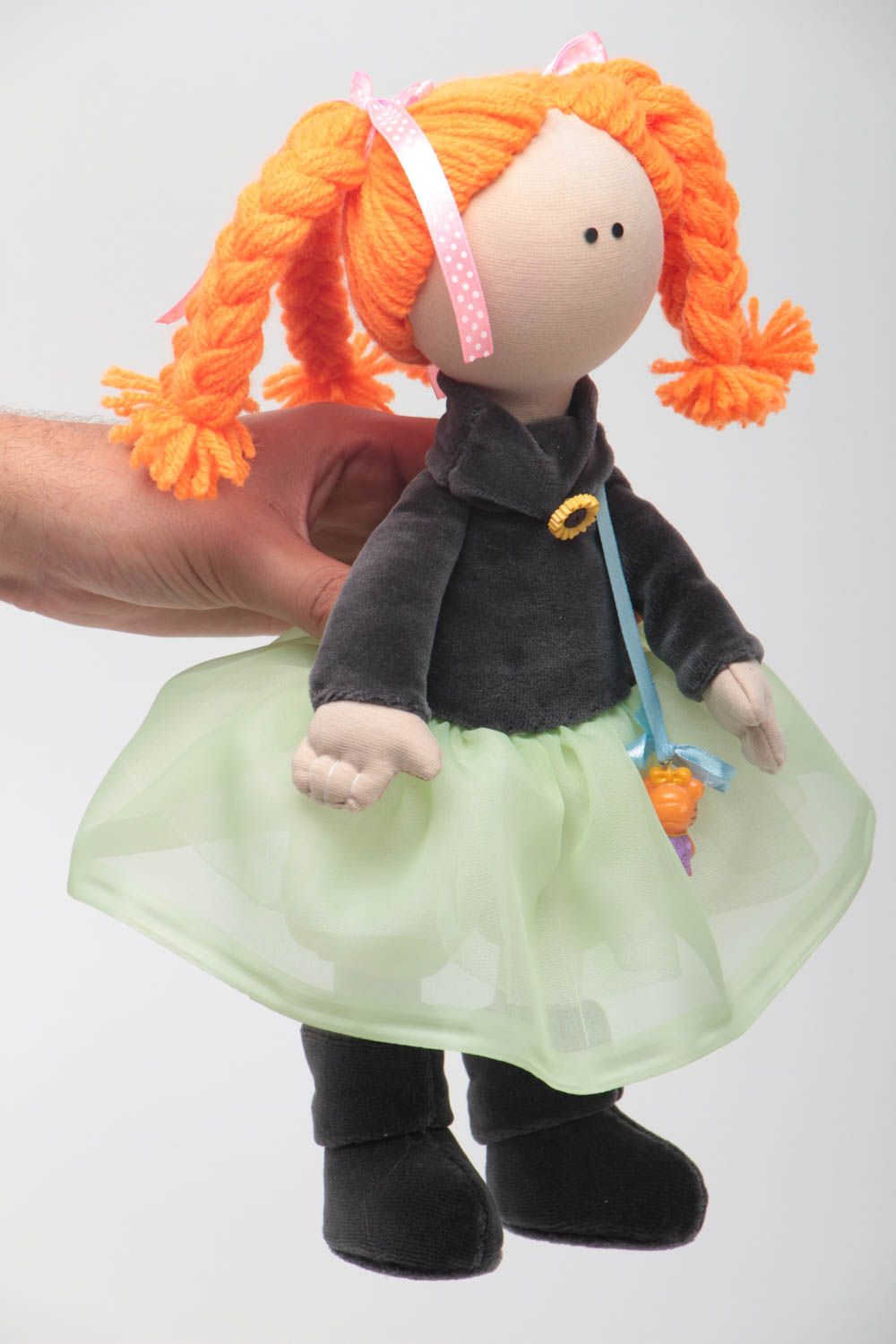 Muñeca de tela natural hecha a mano juguete de peluche regalo para niños foto 5