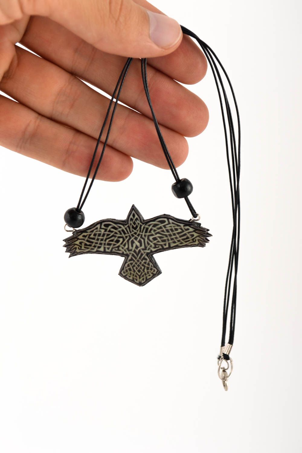 Halskette mit Anhänger handmade Kette mit Vogel Anhänger Designer Schmuck foto 5