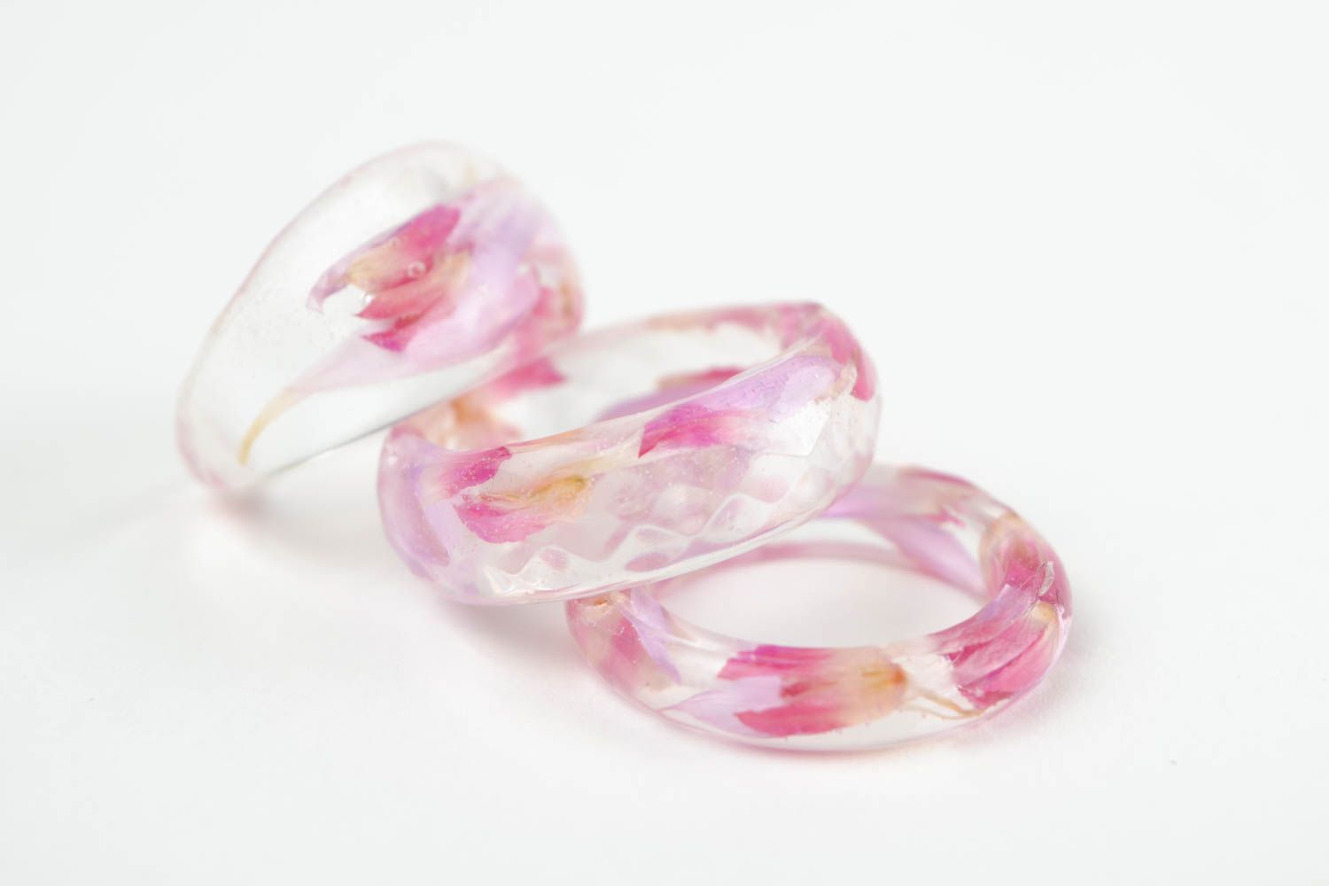 Handmade jewelry rings for women real flower jewelry epoxy resin fashion rings photo 1