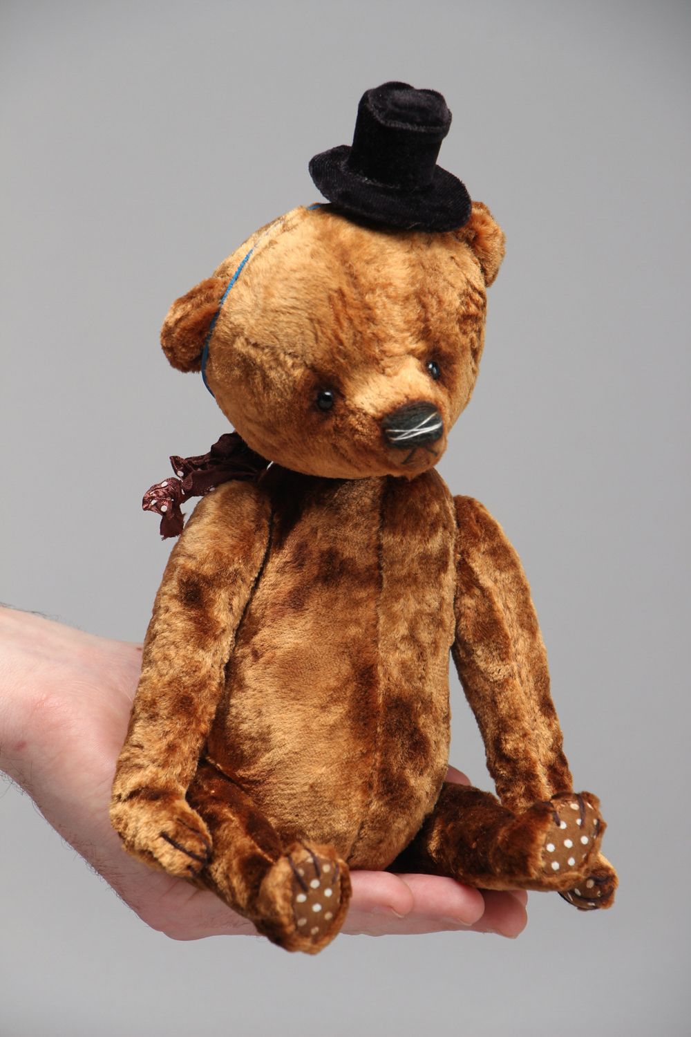 Handmade vintage plush toy bear photo 4