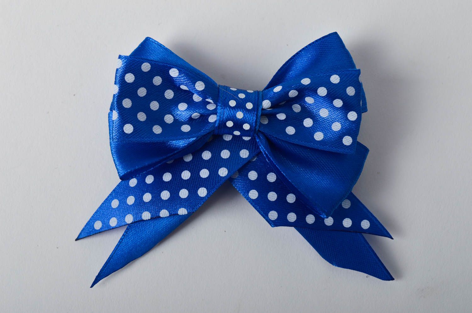 Haarspange Schleife handmade Schmuck für Kinder Haar Accessoire in Blau modisch foto 4