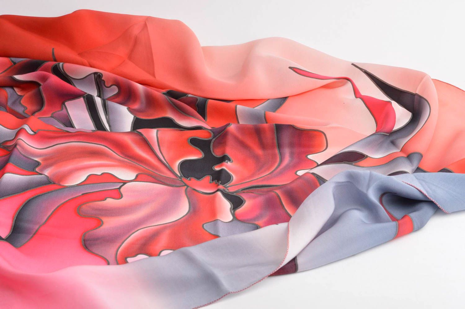 Pañuelo de seda hecho a mano pintado bufanda de moda regalo original para mujer foto 2