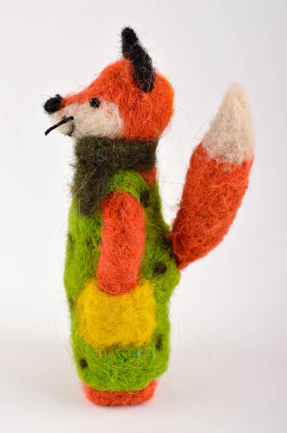Wolle Spielzeug handmade Fuchs Kuscheltier tolles Geschenk für Kinder originell foto 3