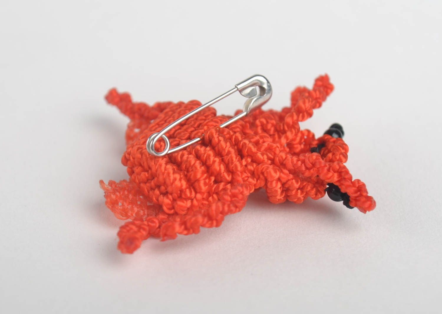 Brosche Tier handgemachter Schmuck Accessoires für Frauen roter Käfer  foto 3