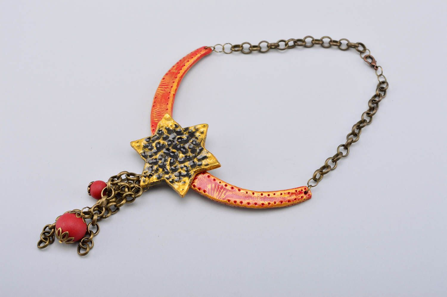Handmade clay jewelry unusual plastic necklace designer cute necklace photo 4