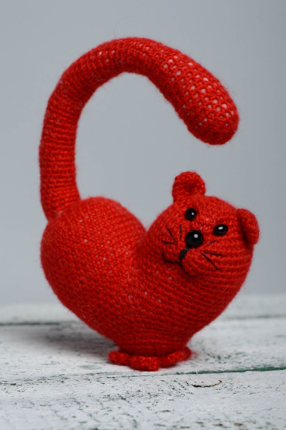 Soft crochet toy Red Cat photo 1