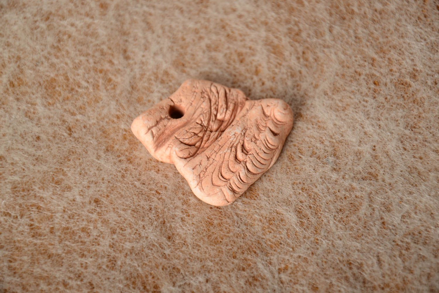 Unusual homemade clay blank for neck pendant making DIY jewelry photo 1