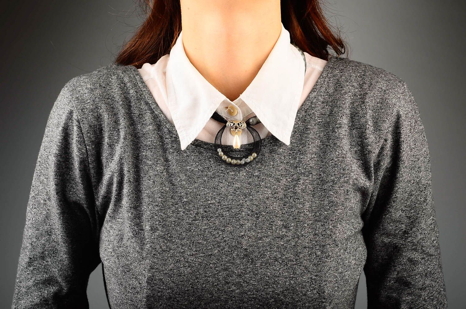 Damen Collier handgefertigt Schmuck Halskette Accessoire für Frauen interessant foto 2