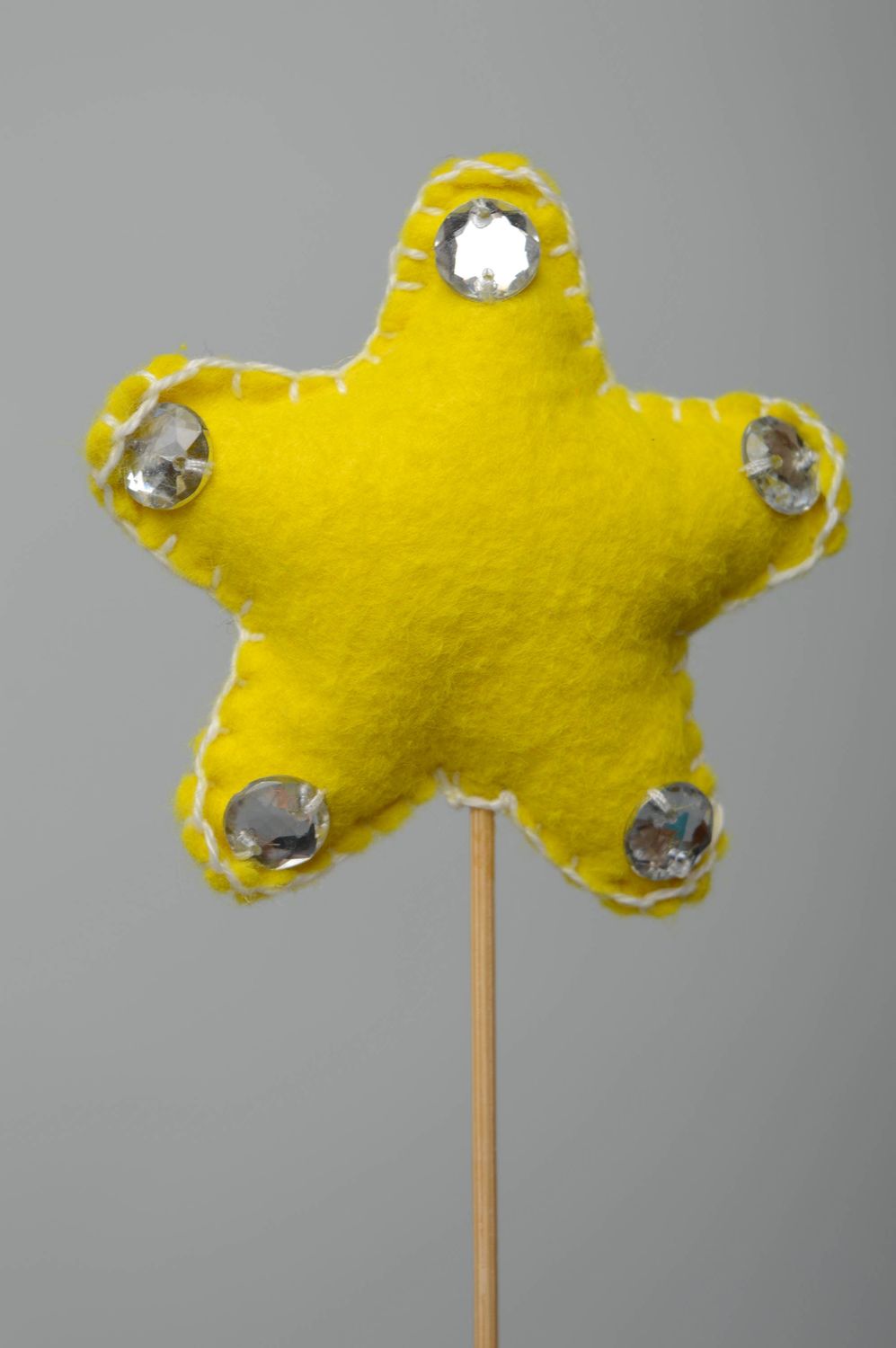 Pique pour pot de fleur en tissu Étoile jaune  photo 1