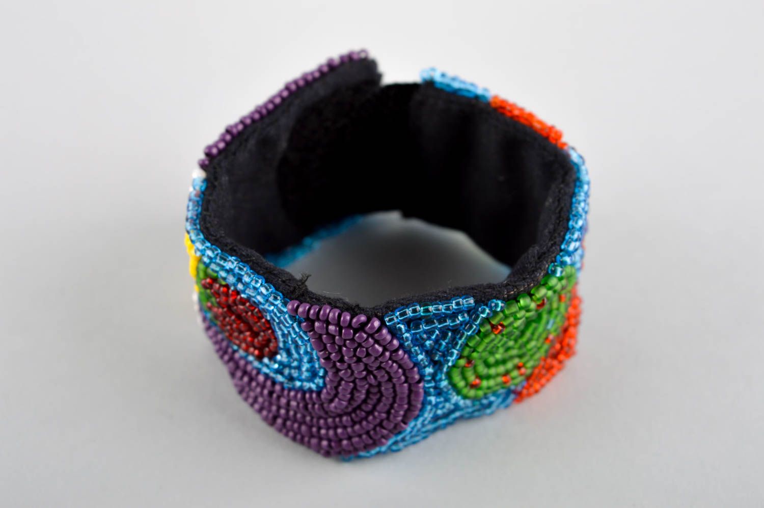 Beaded bracelet woven bracelet handmade wide bracelet with beads for women photo 2