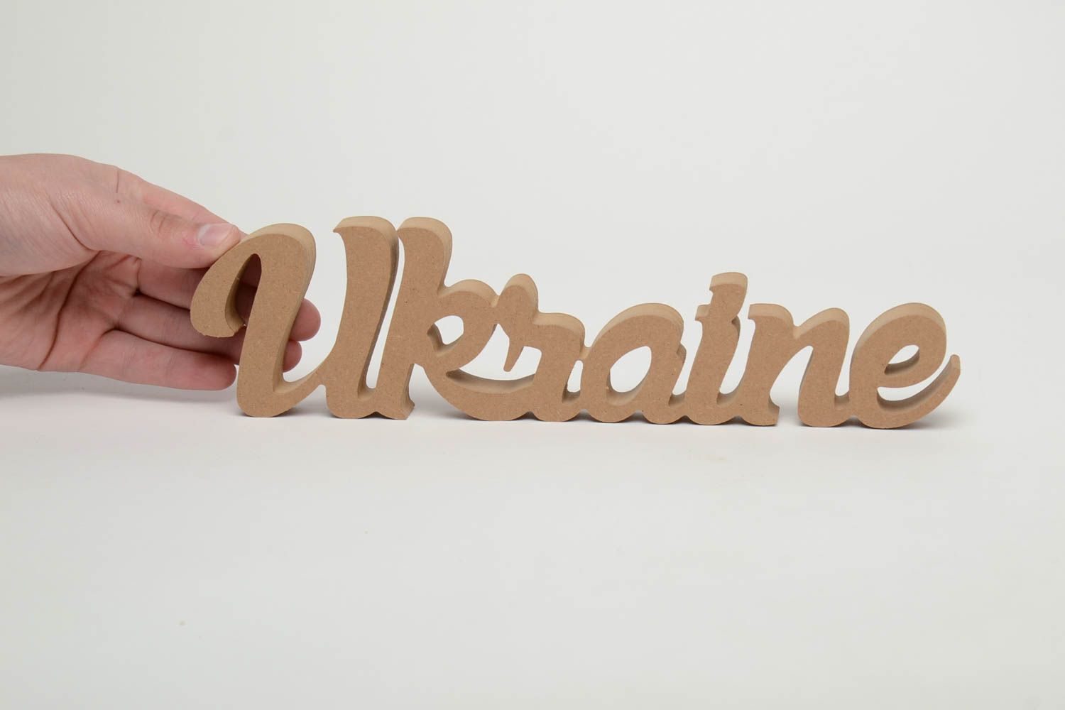 Holz Schriftzug Ukraine aus  mitteldichter Faserplatte foto 5