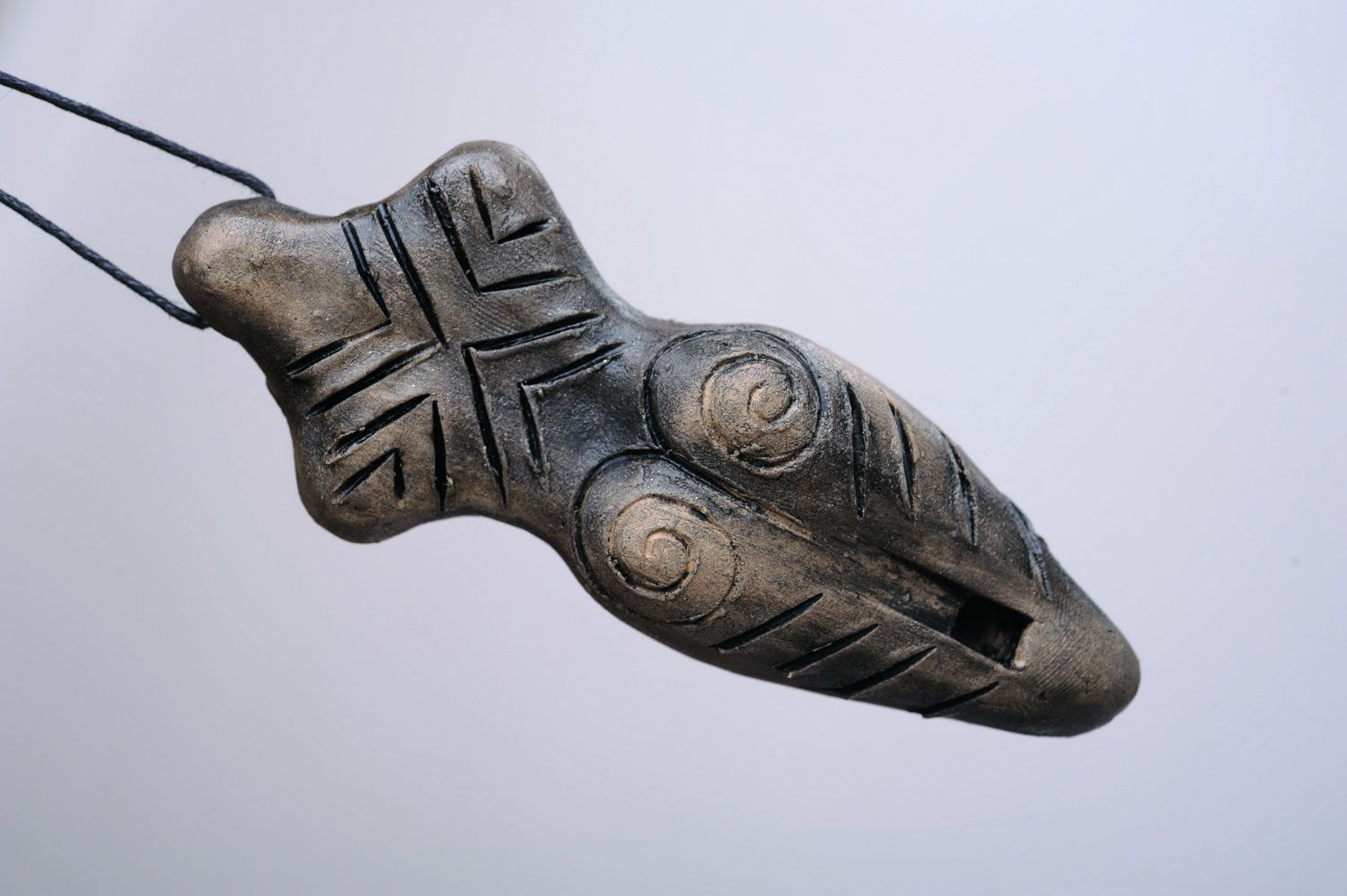 Whistle Amulet made of clay with protective properties photo 2