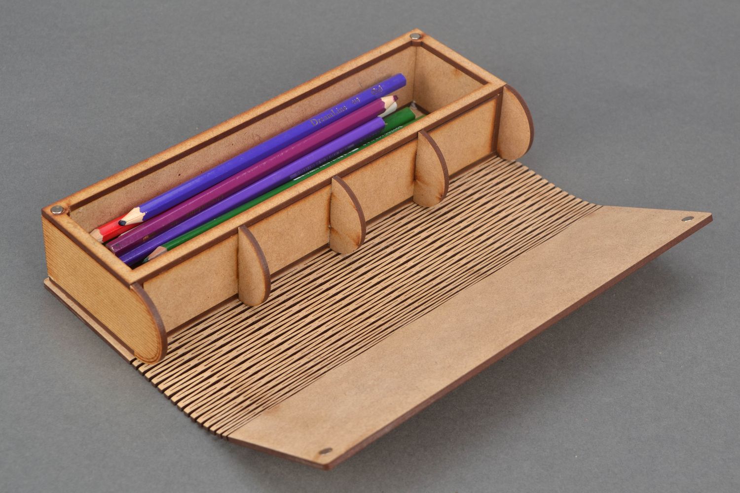Wooden pencil case for creative work photo 4