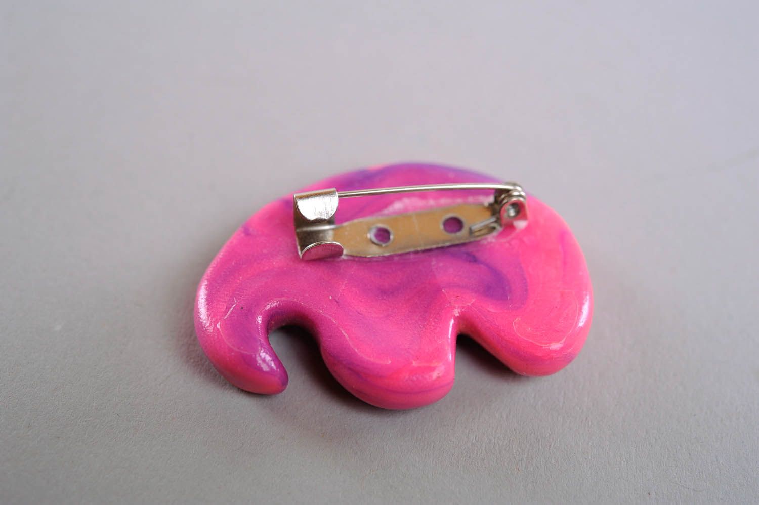 Brooch Made of Polymer Clay Indian Elephant photo 2