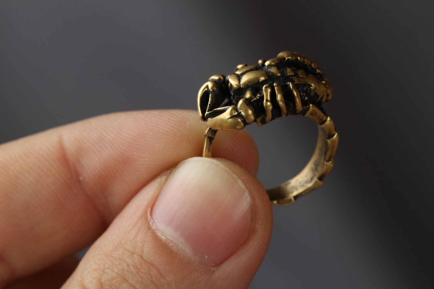 Bronze ring Scorpion photo 3