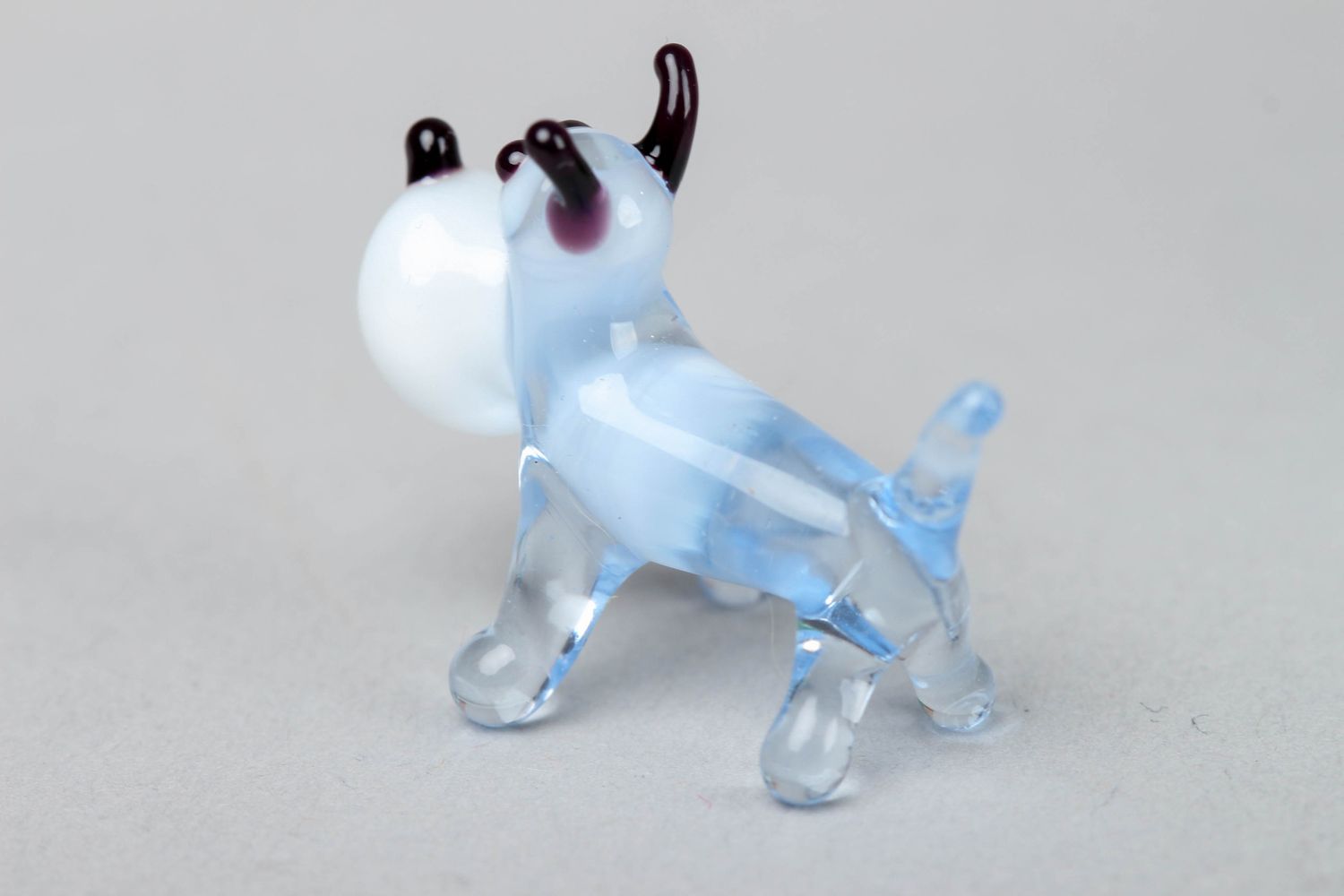 Miniature lampwork glass figurine of Bulldog photo 2
