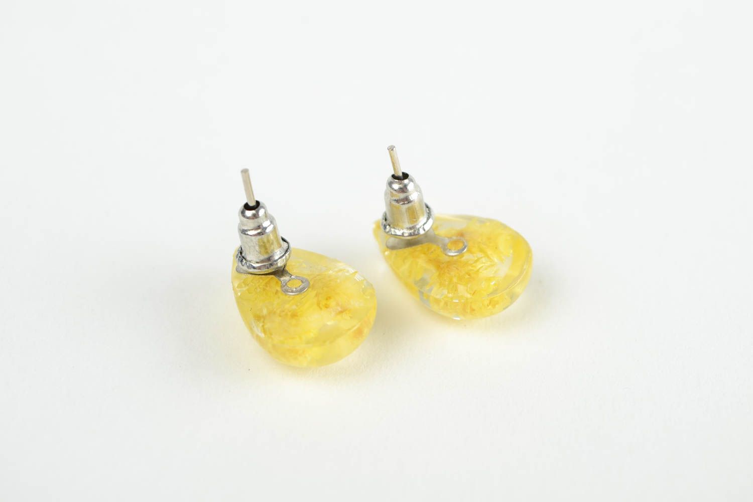 Damen Ohrringe handgemacht Ohrringe Stecker Juwelier Modeschmuck gelb Tropfen foto 5