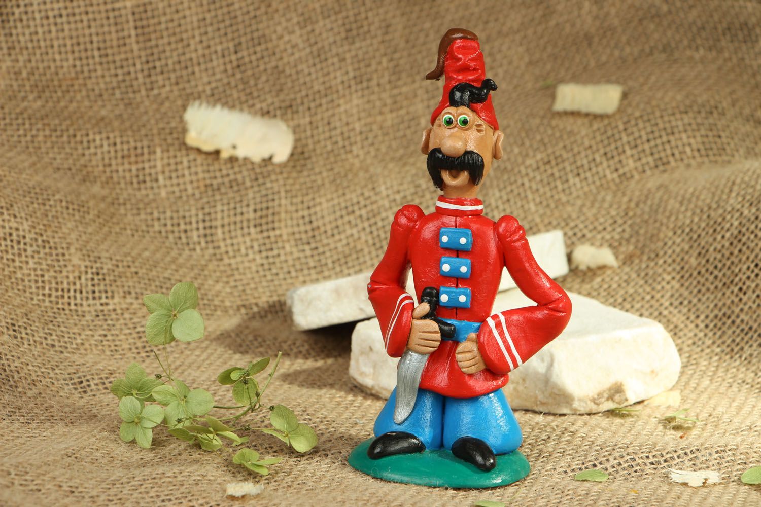 Clay figurine Cossack with a Sword photo 5