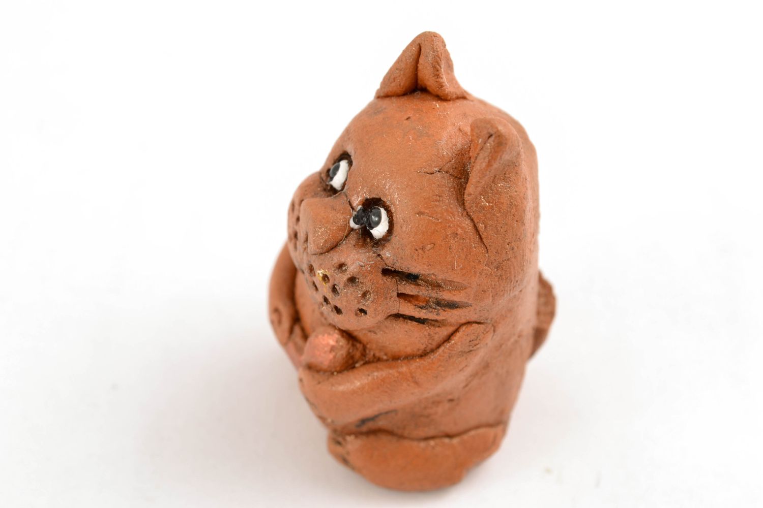 Керамическая статуэтка котик хитренький фото 3