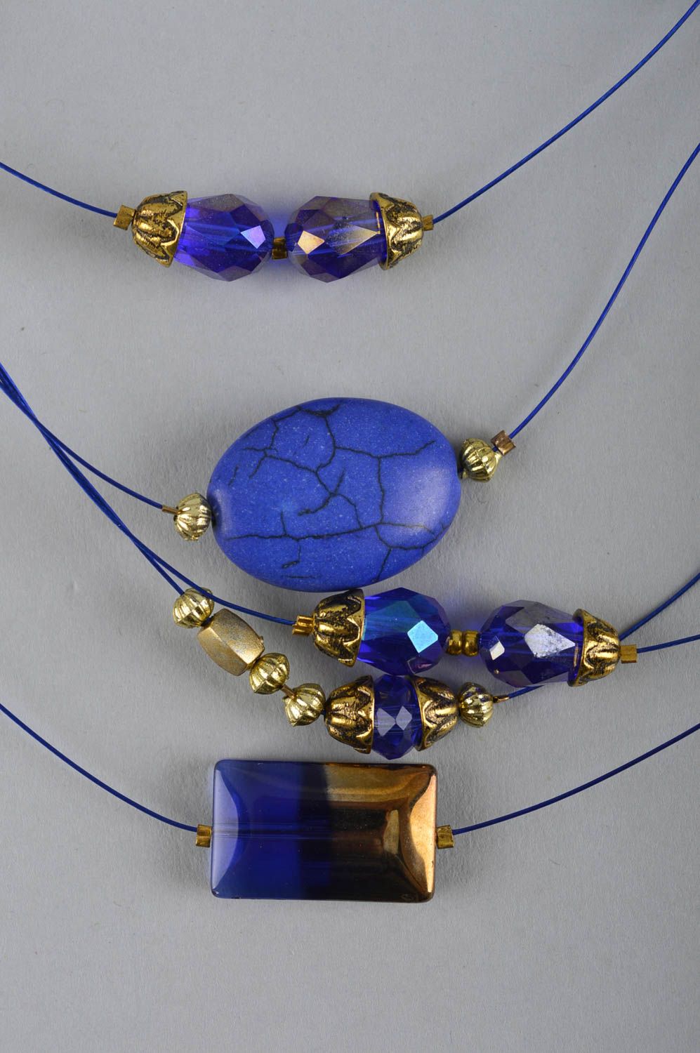 Handmade natural stones necklace unique designer accessory present for woman photo 3