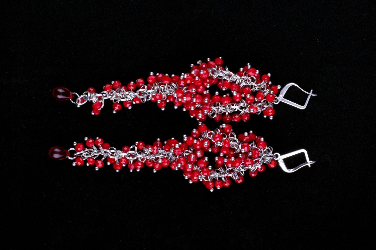 Handmade earrings jewelry with beads beautiful bijouterie long earrings photo 3