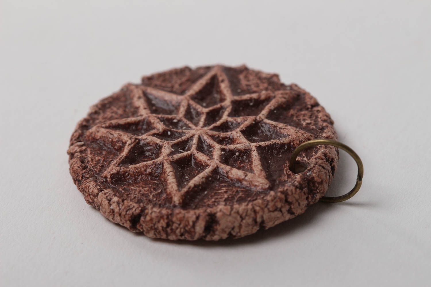 Handmade pendant designer accessory unusual gift ideas clay pendant for men photo 3
