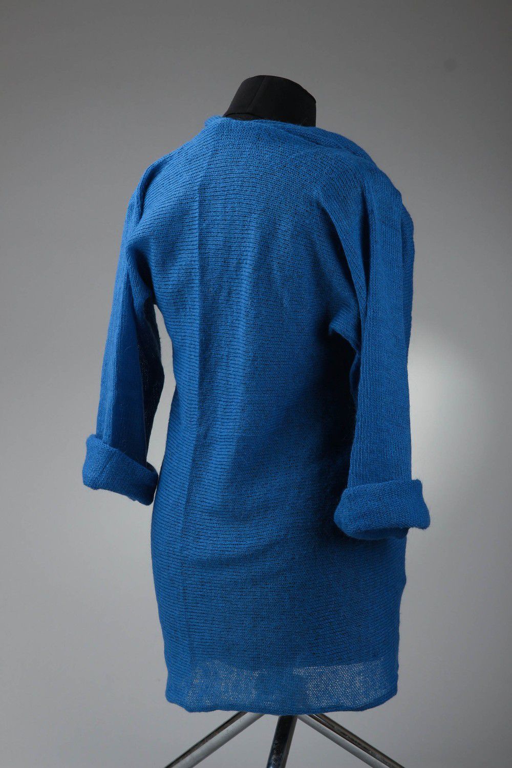 Cardigan tricoté bleu pour femme photo 5