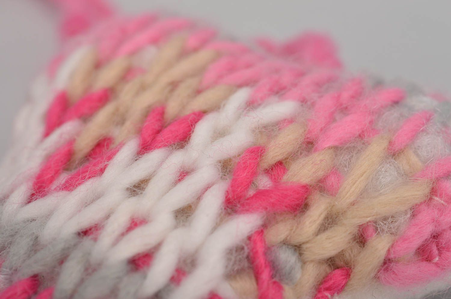 Beautiful handmade designer crochet interior hanging heart of pink color photo 4