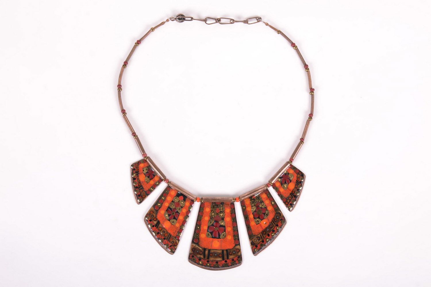 Copper necklet with painting photo 3