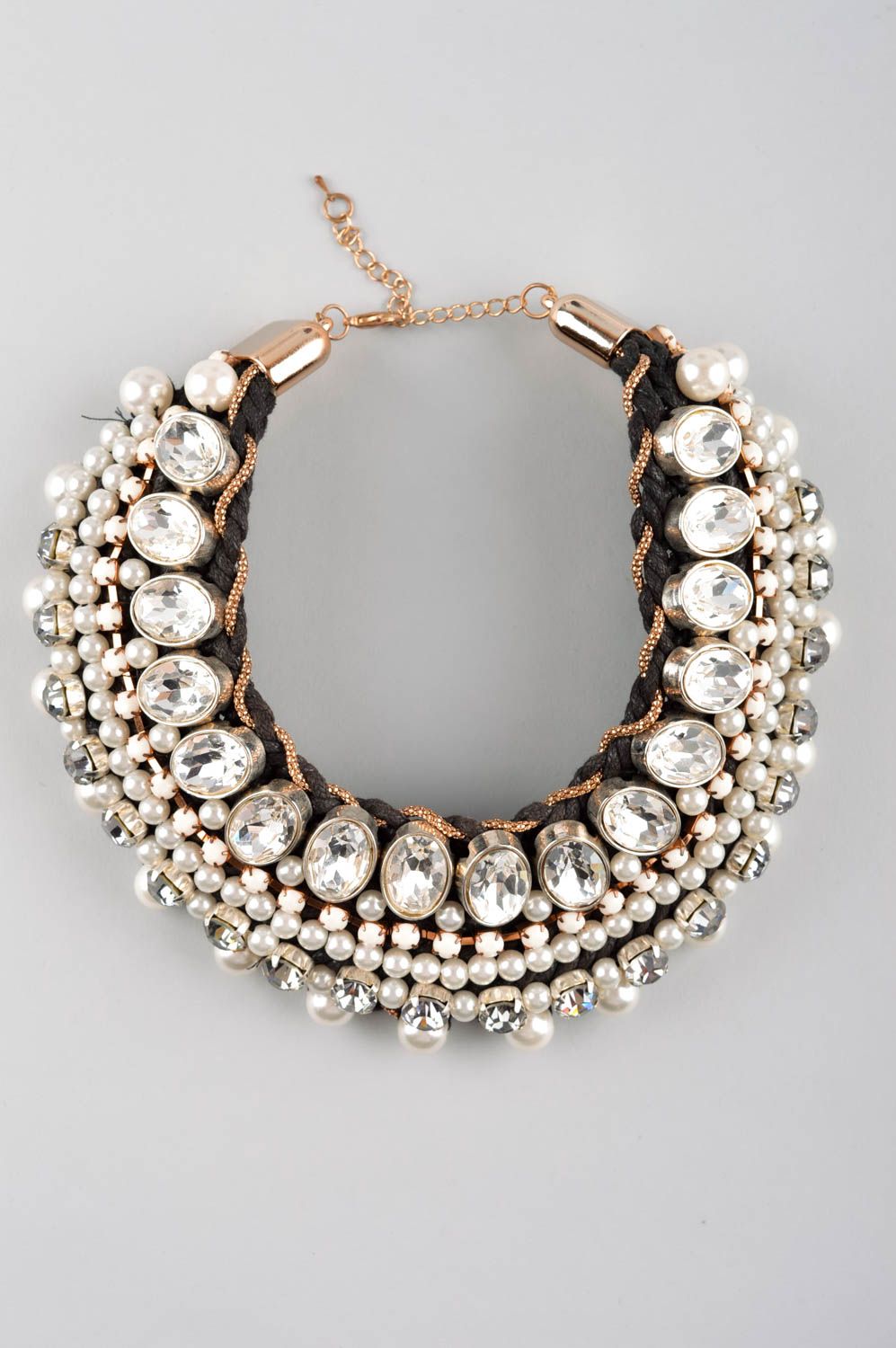 Collier fait main Bijoux originaux cristal perles strass Accessoire pour femme photo 2
