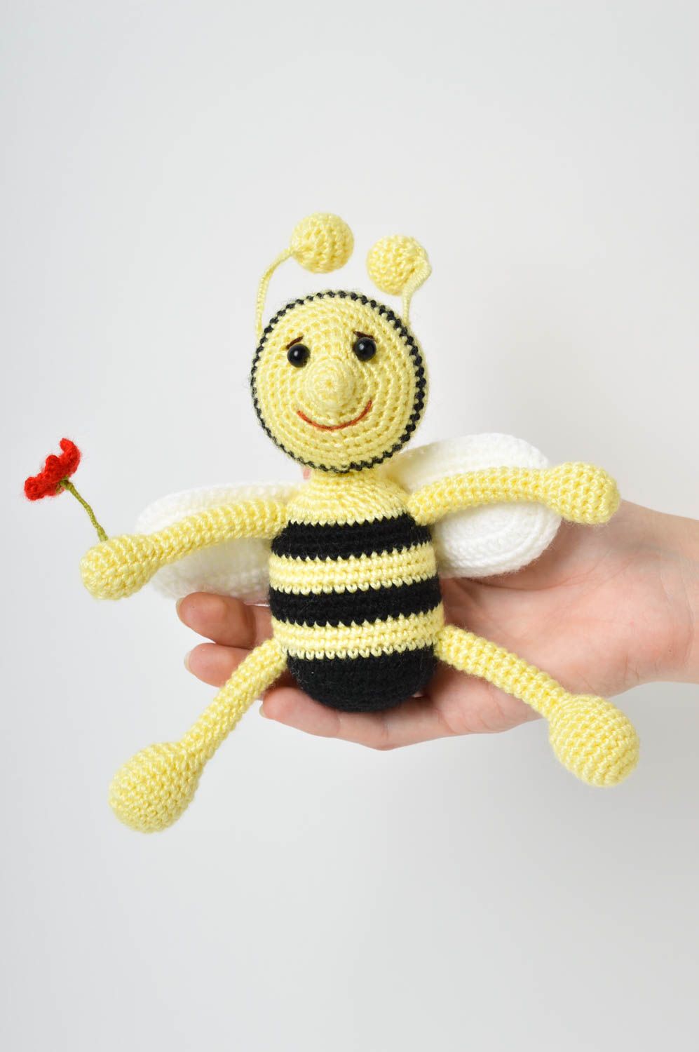 Мягкая игрушка ручной работы игрушка пчелка крючком игрушка авторская кукла фото 5