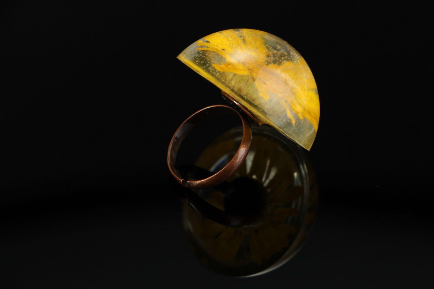 Bronze ring Calendula photo 3