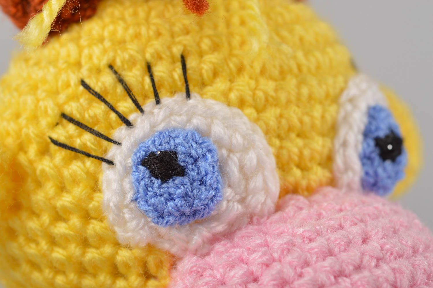 Juguete artesanal tejido peluche para niños regalo original Vaquita amarilla foto 4