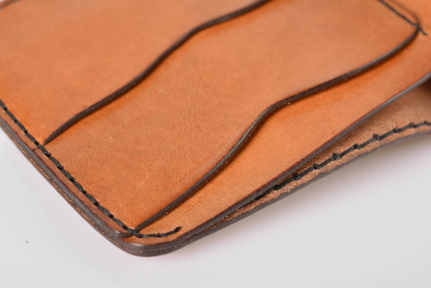 Кожаное портмоне портмоне ручной работы портмоне стильное из натуральной кожи фото 3