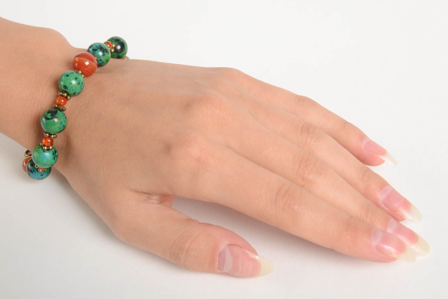 Bracelet pierres naturelles Bijou fait main tendance cadeau Accessoire femme photo 2