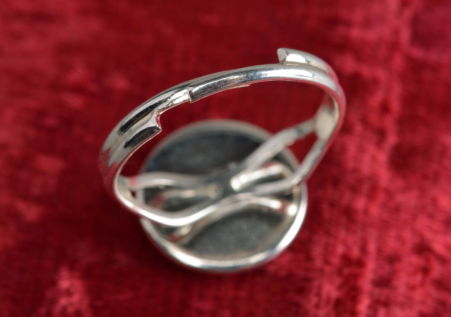 Beautiful handmade designer decoupage ring coated with epoxy adjustable size photo 2