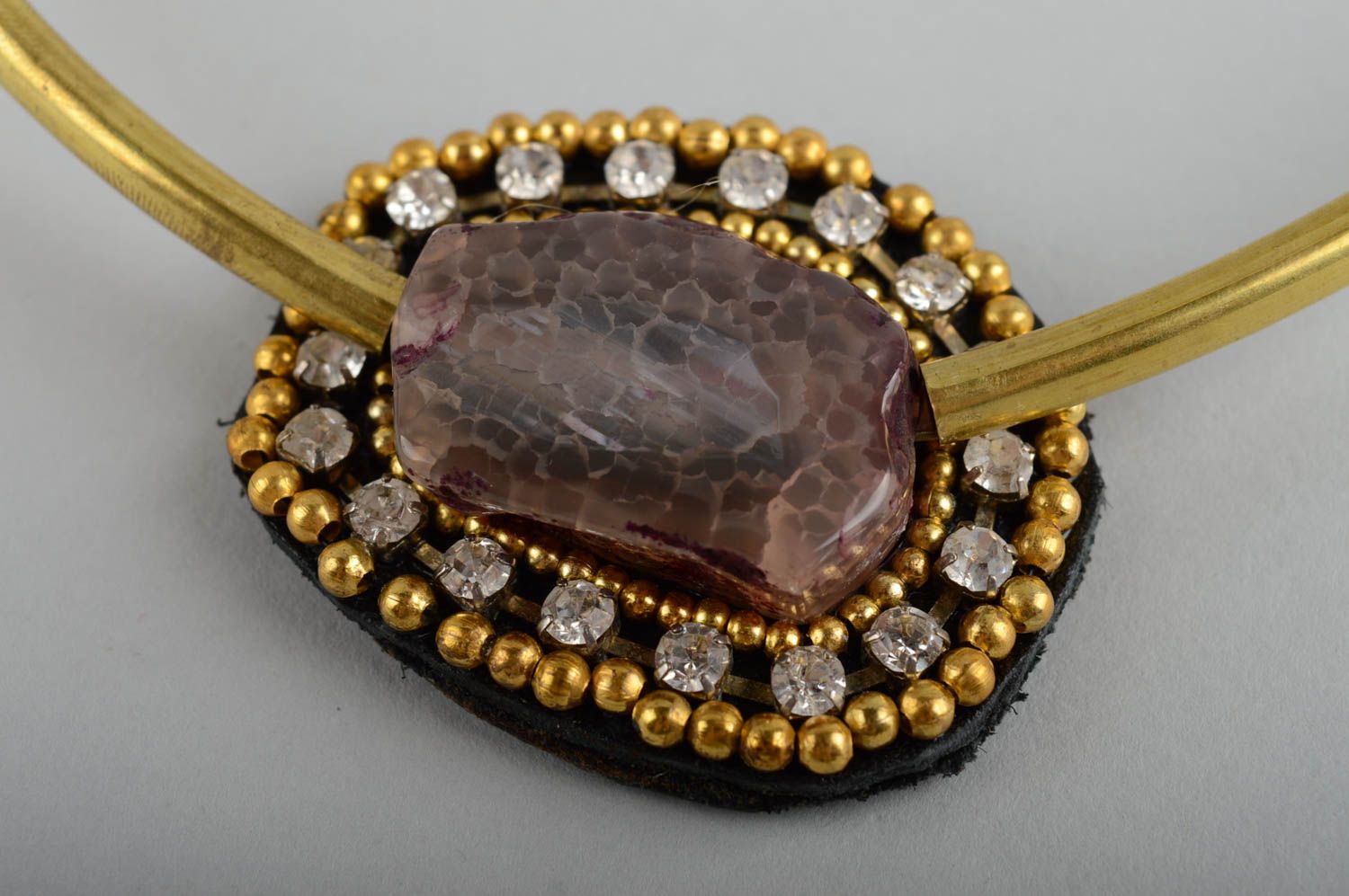 Collana di pietre naturali fatta a mano originale di moda bigiotteria da donna foto 3